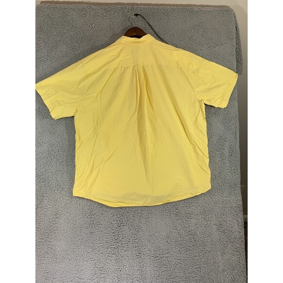 Eddie Bauer Extra Large (XL) Yellow Cotton Short Sleeve Button Up Polo Shirt - Picture 5 of 12